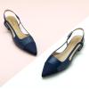 imageCParavano Womens Slingback Flats  Crocodile Embossed Leather  Pointed Toe Flats  Comfortable Heeled Sandals  Perfect for Work Casual Party ampamp ShoppingNavy Flat
