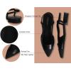 imageCParavano Womens Slingback Flats  Crocodile Embossed Leather  Pointed Toe Flats  Comfortable Heeled Sandals  Perfect for Work Casual Party ampamp ShoppingBlack Flat