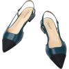 imageCParavano Womens Slingback Flats  Crocodile Embossed Leather  Pointed Toe Flats  Comfortable Heeled Sandals  Perfect for Work Casual Party ampamp ShoppingPeacock Green Flat