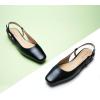 imageCParavano Womens Square Toe Slingback Flats Ankle Strap Casual Shoes SlipOn Sandals Comfortable Flats for Daily WearBlack