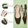 imageCParavano Womens Square Toe Slingback Flats Ankle Strap Casual Shoes SlipOn Sandals Comfortable Flats for Daily WearCoffee