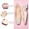 imageCParavano Womens Square Toe Slingback Flats Ankle Strap Casual Shoes SlipOn Sandals Comfortable Flats for Daily WearIvory