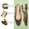 imageCParavano Womens Square Toe Slingback Flats Ankle Strap Casual Shoes SlipOn Sandals Comfortable Flats for Daily WearLeopard