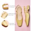 imageCParavano Womens Square Toe Slingback Flats Ankle Strap Casual Shoes SlipOn Sandals Comfortable Flats for Daily WearYellow