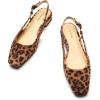 imageCParavano Womens Square Toe Slingback Flats Ankle Strap Casual Shoes SlipOn Sandals Comfortable Flats for Daily WearLeopard