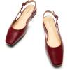 imageCParavano Womens Square Toe Slingback Flats Ankle Strap Casual Shoes SlipOn Sandals Comfortable Flats for Daily WearRed