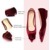 imageCParavano Velvet Flat Shoes Pointed Toe Flats Womens Flats for Casual Work DailyVelvet Claret