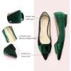 imageCParavano Velvet Flat Shoes Pointed Toe Flats Womens Flats for Casual Work DailyVelvet Green