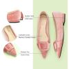 imageCParavano Velvet Flat Shoes Pointed Toe Flats Womens Flats for Casual Work DailyVelvet Pink