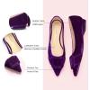 imageCParavano Velvet Flat Shoes Pointed Toe Flats Womens Flats for Casual Work DailyVelvet Purple