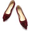 imageCParavano Velvet Flat Shoes Pointed Toe Flats Womens Flats for Casual Work DailyVelvet Claret