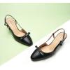 imageCParavano Womens Slingback Low Chunky Heels Round Toe Block Heel Pumps Splicing Bowknot Slip On Fashion Party Dress ShoesBlack