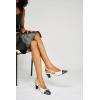 imageCParavano Womens Slingback Low Chunky Heels Round Toe Block Heel Pumps Splicing Bowknot Slip On Fashion Party Dress ShoesCream