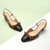 imageCParavano Womens Slingback Low Chunky Heels Round Toe Block Heel Pumps Splicing Bowknot Slip On Fashion Party Dress ShoesLeopard