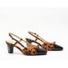 imageCParavano Womens Slingback Low Chunky Heels Round Toe Block Heel Pumps Splicing Bowknot Slip On Fashion Party Dress ShoesLeopard