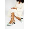 imageCParavano Womens Slingback Low Chunky Heels Round Toe Block Heel Pumps Splicing Bowknot Slip On Fashion Party Dress ShoesMint