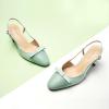 imageCParavano Womens Slingback Low Chunky Heels Round Toe Block Heel Pumps Splicing Bowknot Slip On Fashion Party Dress ShoesMint