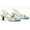 imageCParavano Womens Slingback Low Chunky Heels Round Toe Block Heel Pumps Splicing Bowknot Slip On Fashion Party Dress ShoesMint