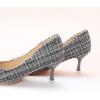imageCParavano Womens Kitten Heel PumpsPointed Toe Wedding Shoes with Metal BuckleBreathable Soft Leather for Office Attire Cocktail PartiesDate Nights SpringSummer EventsGrey Tweed