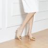 imageCParavano Womens Kitten Heel PumpsPointed Toe Wedding Shoes with Metal BuckleBreathable Soft Leather for Office Attire Cocktail PartiesDate Nights SpringSummer EventsBeige Tweed