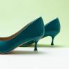 imageCParavano Womens Kitten Heel PumpsPointed Toe Wedding Shoes with Metal BuckleBreathable Soft Leather for Office Attire Cocktail PartiesDate Nights SpringSummer EventsPeacock Blue E3