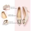 imageCParavano Womens Kitten Heel PumpsPointed Toe Wedding Shoes with Metal BuckleBreathable Soft Leather for Office Attire Cocktail PartiesDate Nights SpringSummer EventsBeige Tweed