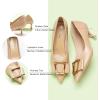 imageCParavano Womens Kitten Heel PumpsPointed Toe Wedding Shoes with Metal BuckleBreathable Soft Leather for Office Attire Cocktail PartiesDate Nights SpringSummer EventsBeige