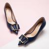 imageCParavano Womens Kitten Heel PumpsPointed Toe Wedding Shoes with Metal BuckleBreathable Soft Leather for Office Attire Cocktail PartiesDate Nights SpringSummer EventsNavy E3