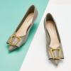 imageCParavano Womens Kitten Heel PumpsPointed Toe Wedding Shoes with Metal BuckleBreathable Soft Leather for Office Attire Cocktail PartiesDate Nights SpringSummer EventsGrey E3