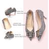 imageCParavano Womens Kitten Heel PumpsPointed Toe Wedding Shoes with Metal BuckleBreathable Soft Leather for Office Attire Cocktail PartiesDate Nights SpringSummer EventsGrey Tweed