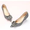 imageCParavano Womens Kitten Heel PumpsPointed Toe Wedding Shoes with Metal BuckleBreathable Soft Leather for Office Attire Cocktail PartiesDate Nights SpringSummer EventsGrey Tweed