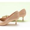 imageCParavano Womens Kitten Heel PumpsPointed Toe Wedding Shoes with Metal BuckleBreathable Soft Leather for Office Attire Cocktail PartiesDate Nights SpringSummer EventsBeige