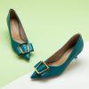 imageCParavano Womens Kitten Heel PumpsPointed Toe Wedding Shoes with Metal BuckleBreathable Soft Leather for Office Attire Cocktail PartiesDate Nights SpringSummer EventsPeacock Blue E3