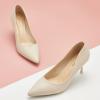 imageCParavano Pointy Heels Wedding Shoes Dressy Low Heel Work Casual Heels Flight Attendant Heels Pointed Toe Pumps for Office Wear and Casual OutfitsSize 85White