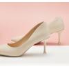 imageCParavano Pointy Heels Wedding Shoes Dressy Low Heel Work Casual Heels Flight Attendant Heels Pointed Toe Pumps for Office Wear and Casual OutfitsSize 85White