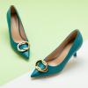 imageCParavano Womens Square Buckle Stiletto PumpsProfessional Business Meeting Shoes with Metal AccentsampampChic Pointed Toe DesignAllDay Comfort Heels for Office WorkdaysPeacock Blue E2