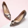 imageCParavano Womens Square Buckle Stiletto PumpsProfessional Business Meeting Shoes with Metal AccentsampampChic Pointed Toe DesignAllDay Comfort Heels for Cocktail PartiesampampDate NightsGreySize 8