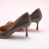 imageCParavano Womens Square Buckle Stiletto PumpsProfessional Business Meeting Shoes with Metal AccentsampampChic Pointed Toe DesignAllDay Comfort Heels for Office WorkdaysGrey E2