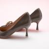 imageCParavano Womens Square Buckle Stiletto PumpsProfessional Business Meeting Shoes with Metal AccentsampampChic Pointed Toe DesignAllDay Comfort Heels for Cocktail PartiesampampDate NightsGreySize 8