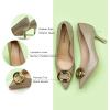 imageCParavano Womens Square Buckle Stiletto PumpsProfessional Business Meeting Shoes with Metal AccentsampampChic Pointed Toe DesignAllDay Comfort Heels for Office WorkdaysCamel E2