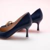 imageCParavano Womens Square Buckle Stiletto PumpsProfessional Business Meeting Shoes with Metal AccentsampampChic Pointed Toe DesignAllDay Comfort Heels for Office WorkdaysNavy E2