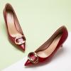 imageCParavano Womens Square Buckle Stiletto PumpsProfessional Business Meeting Shoes with Metal AccentsampampChic Pointed Toe DesignAllDay Comfort Heels for Office WorkdaysRed E2