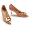 imageCParavano Womens Square Buckle Stiletto PumpsProfessional Business Meeting Shoes with Metal AccentsampampChic Pointed Toe DesignAllDay Comfort Heels for Office WorkdaysPink E2