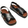 imageC Paravano Womens Flat Sandals  Slippers with Arch Support  Adjustable Buckle SlipOn Fashion Slides for Casual Walking BeachBlack