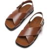 imageC Paravano Womens Flat Sandals  Slippers with Arch Support  Adjustable Buckle SlipOn Fashion Slides for Casual Walking BeachBrown