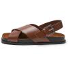 imageC Paravano Womens Flat Sandals  Slippers with Arch Support  Adjustable Buckle SlipOn Fashion Slides for Casual Walking BeachBrown