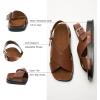 imageC Paravano Womens Flat Sandals  Slippers with Arch Support  Adjustable Buckle SlipOn Fashion Slides for Casual Walking BeachBrown