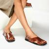 imageC Paravano Womens Flat Sandals  Slippers with Arch Support  Adjustable Buckle SlipOn Fashion Slides for Casual Walking BeachBrown