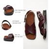 imageC Paravano Womens Flat Sandals  Slippers with Arch Support  Adjustable Buckle SlipOn Fashion Slides for Casual Walking BeachBurgundy