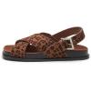 imageC Paravano Womens Flat Sandals  Slippers with Arch Support  Adjustable Buckle SlipOn Fashion Slides for Casual Walking BeachLeopard